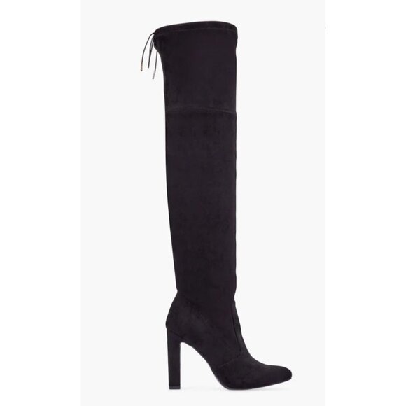 Just Fab Jesyna Black Over The Knee Boots WIDE CALF 8.5E 9E 9..5E 10E - Picture 6 of 10